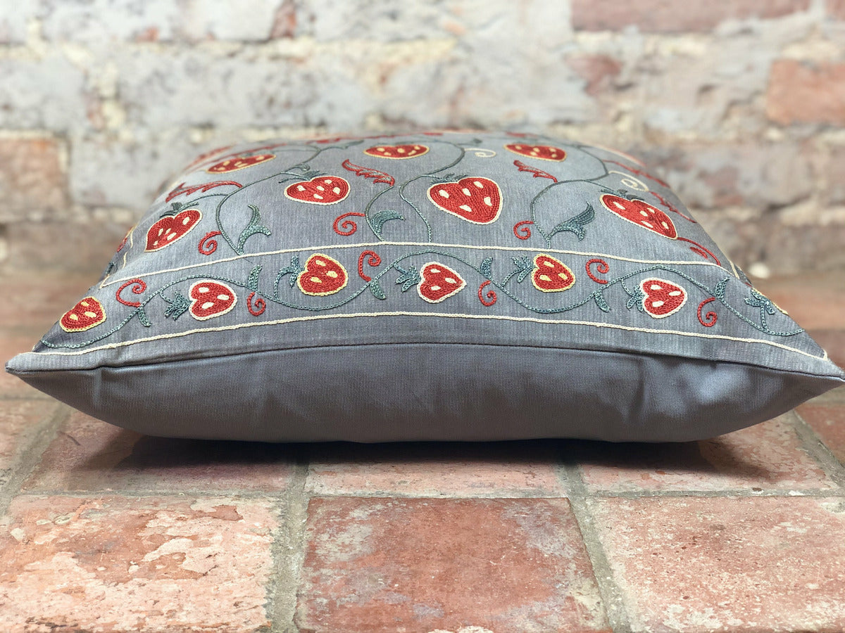 Fine Suzani Silk Cushion - Rugs of Petworth