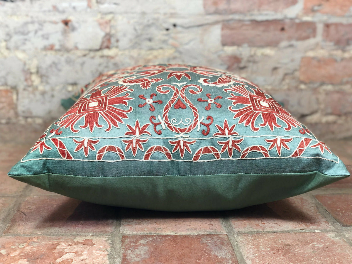 Fine Suzani Silk Cushion - Rugs of Petworth