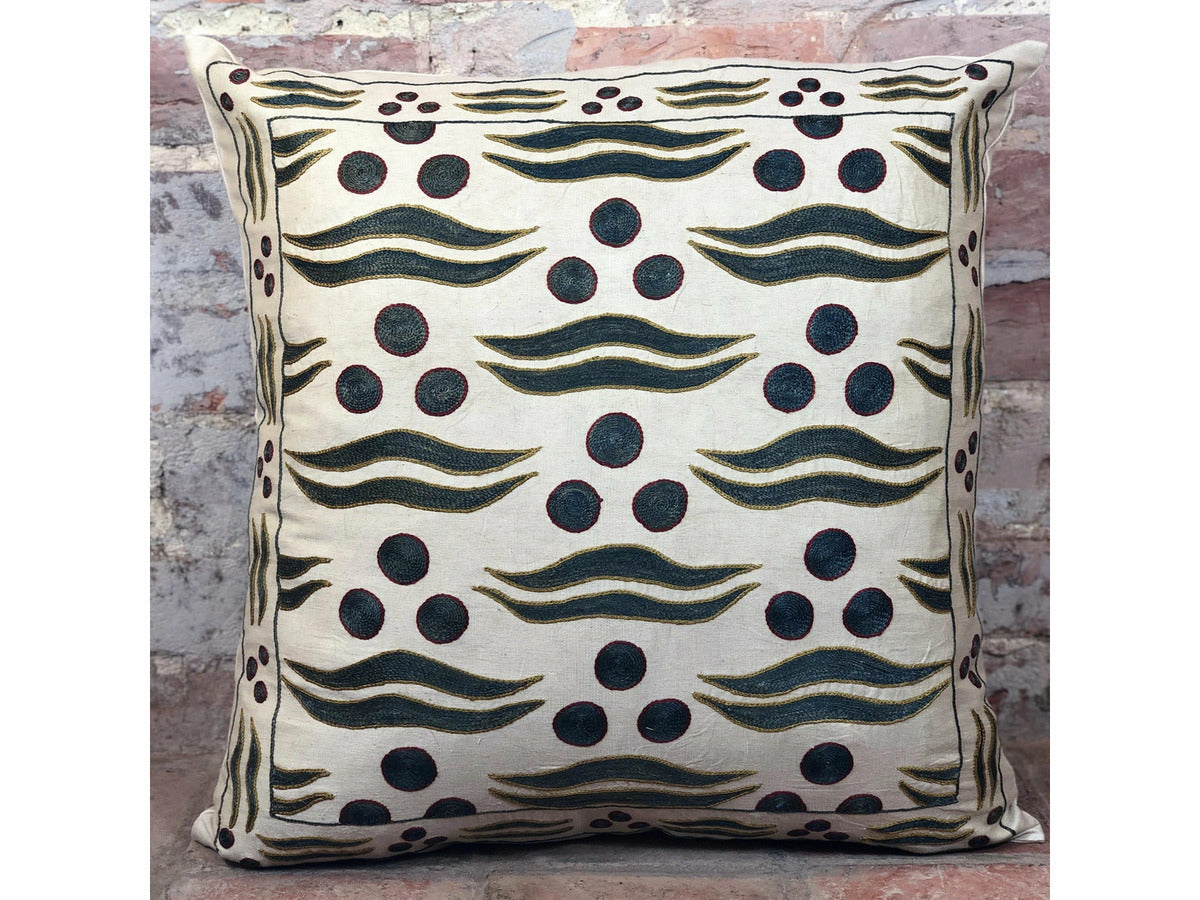 Fine Suzani Silk Cushion - Rugs of Petworth