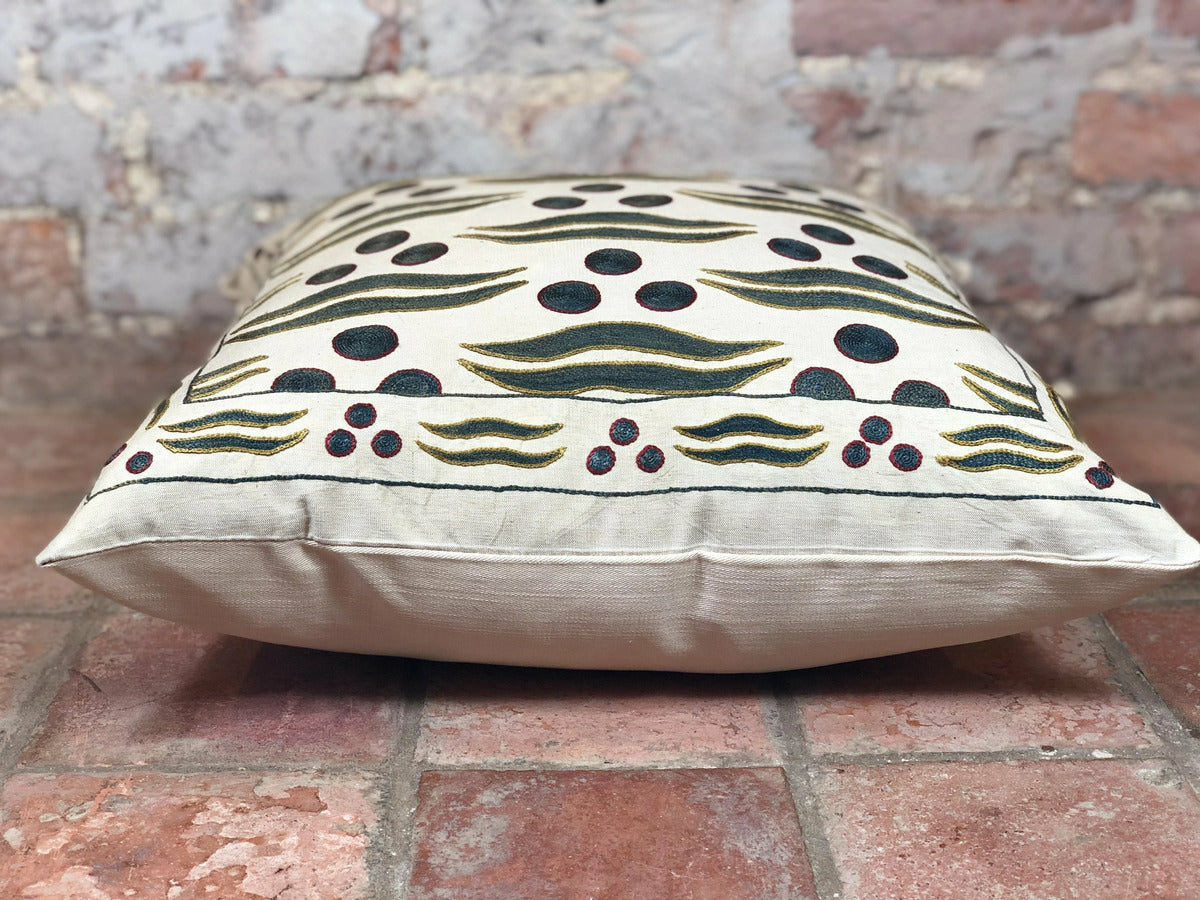 Fine Suzani Silk Cushion - Rugs of Petworth