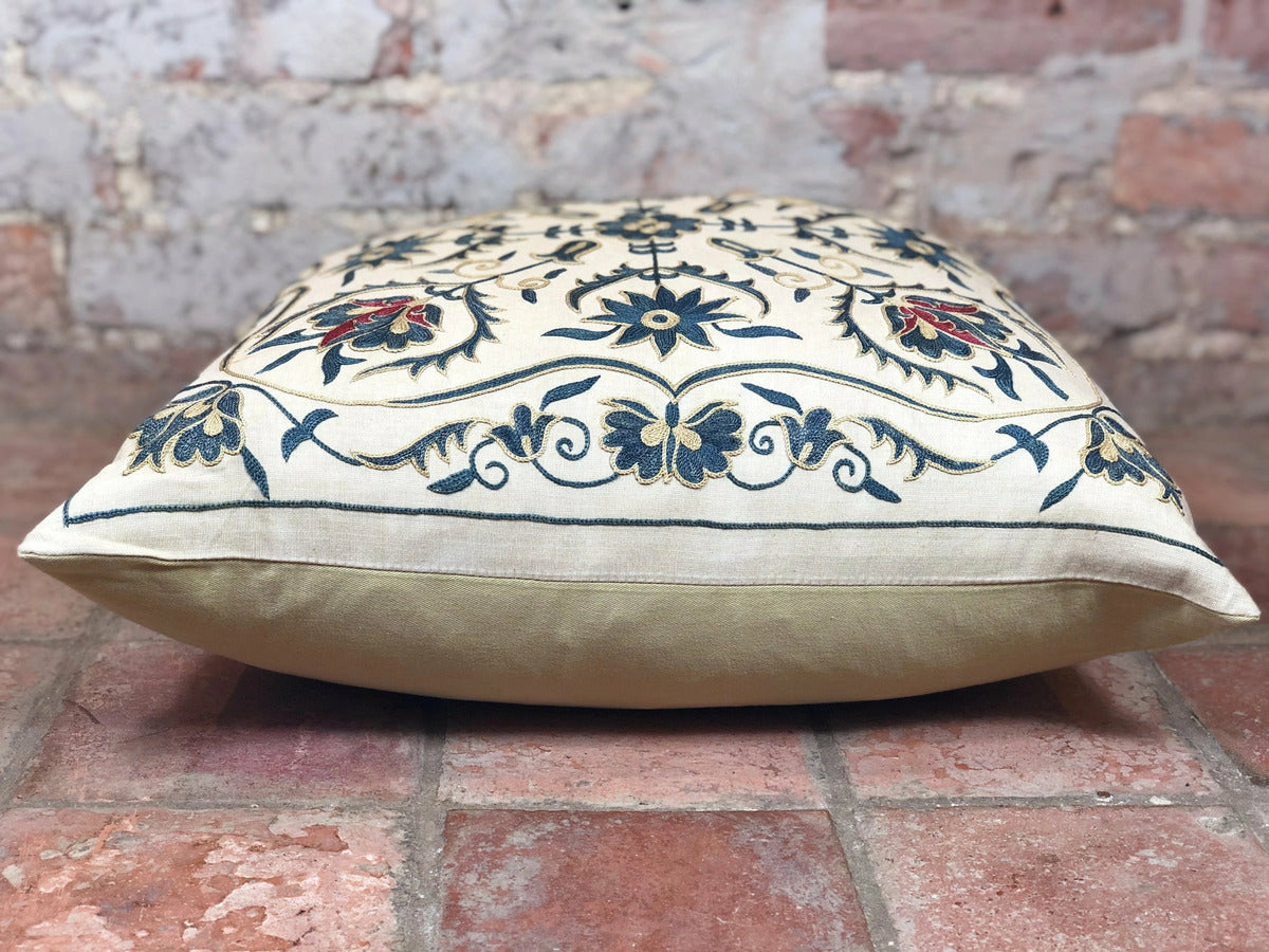 Fine Suzani Silk Cushion - Rugs of Petworth