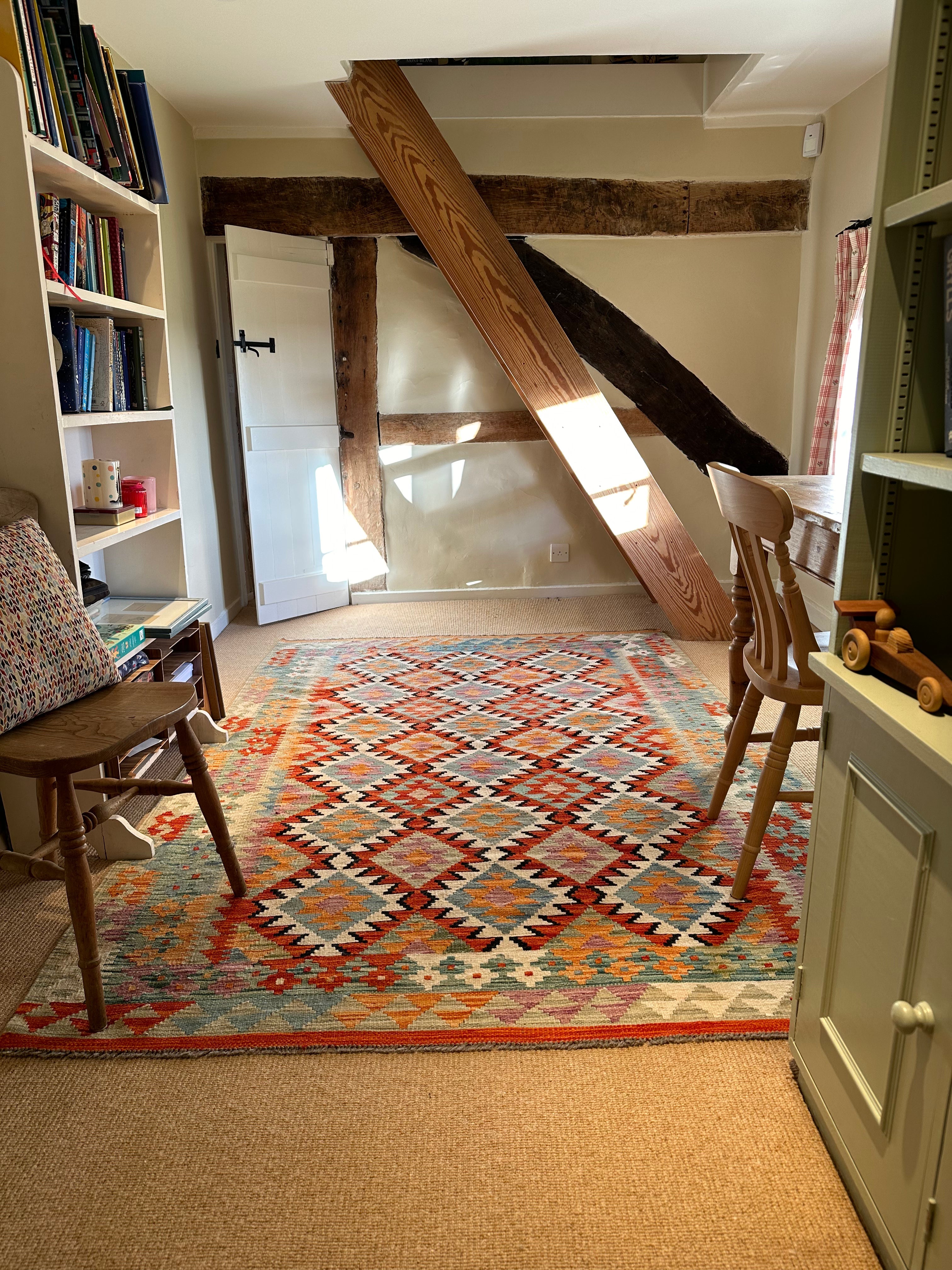 Styling a Cottage Living Room - Traditional rugs and Kilims