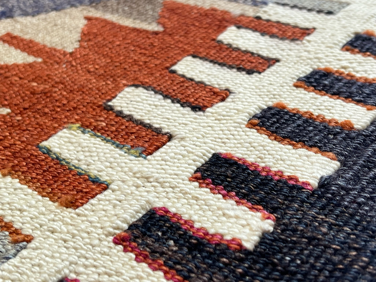 Large Vintage Yarn Kilim Rug