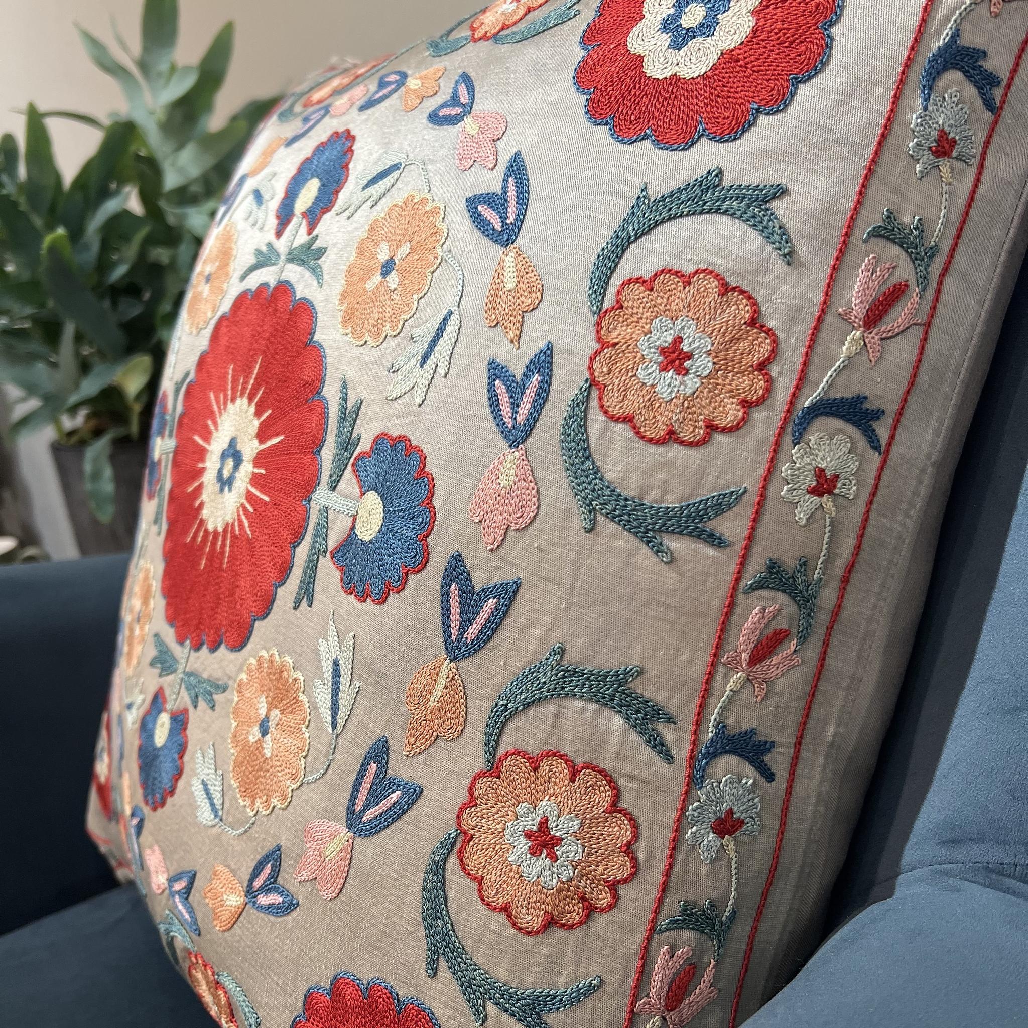 Fine Suzani Silk Cushion