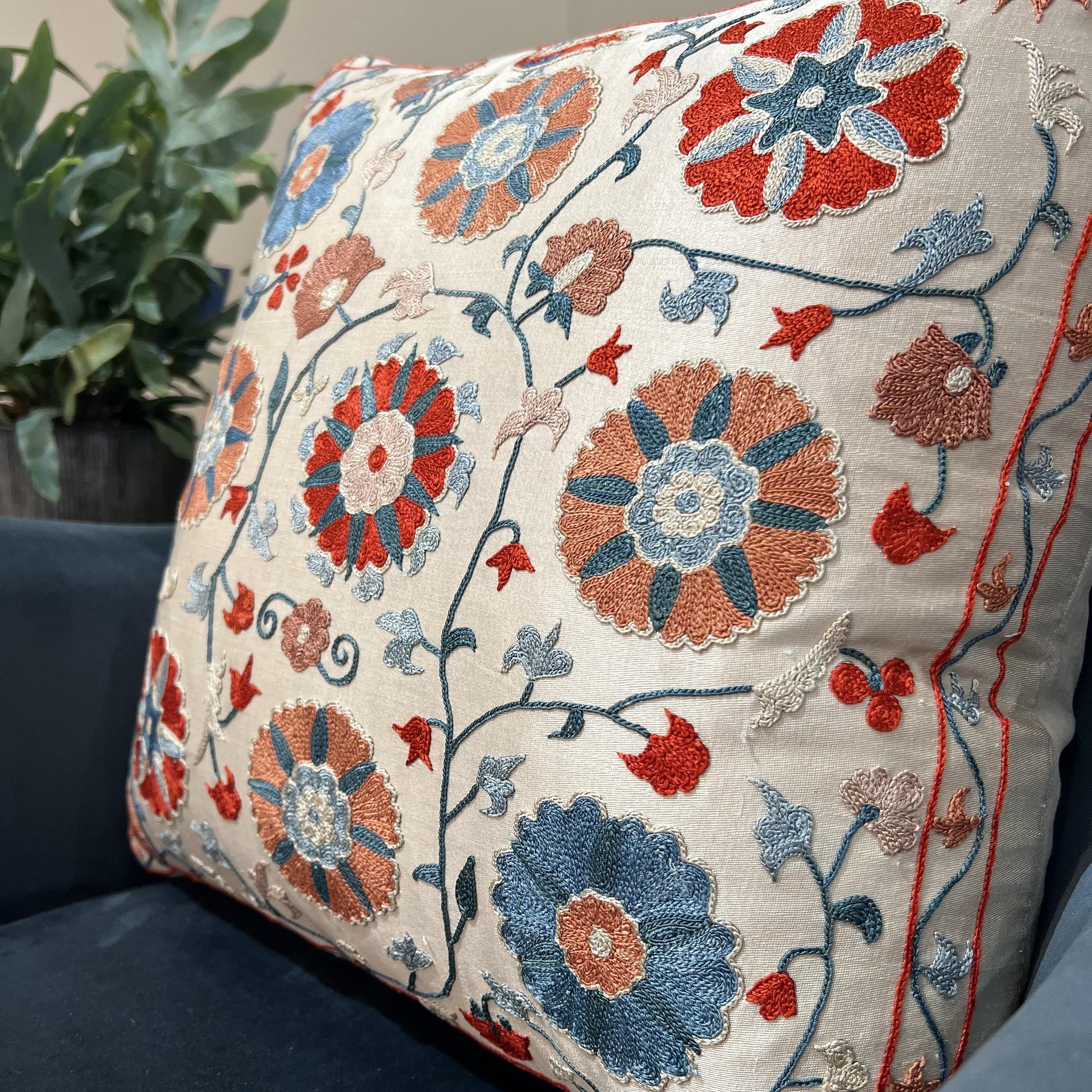 Fine Suzani Silk Cushion