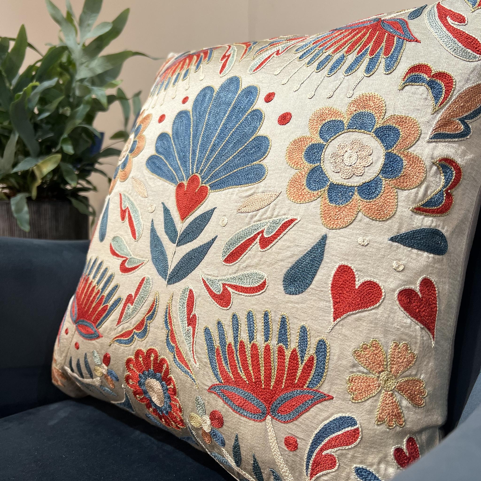 Fine Suzani Silk Cushion