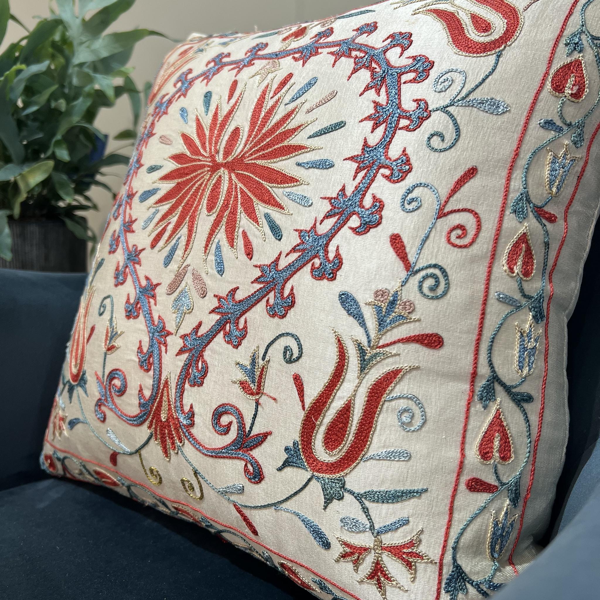 Fine Suzani Silk Cushion