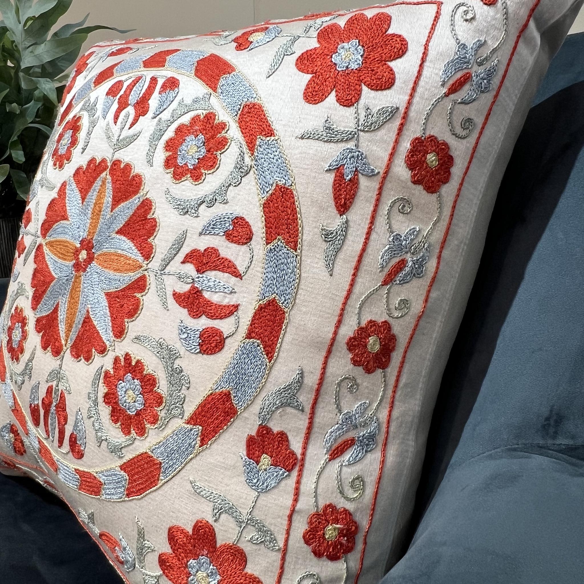 Fine Suzani Silk Cushion
