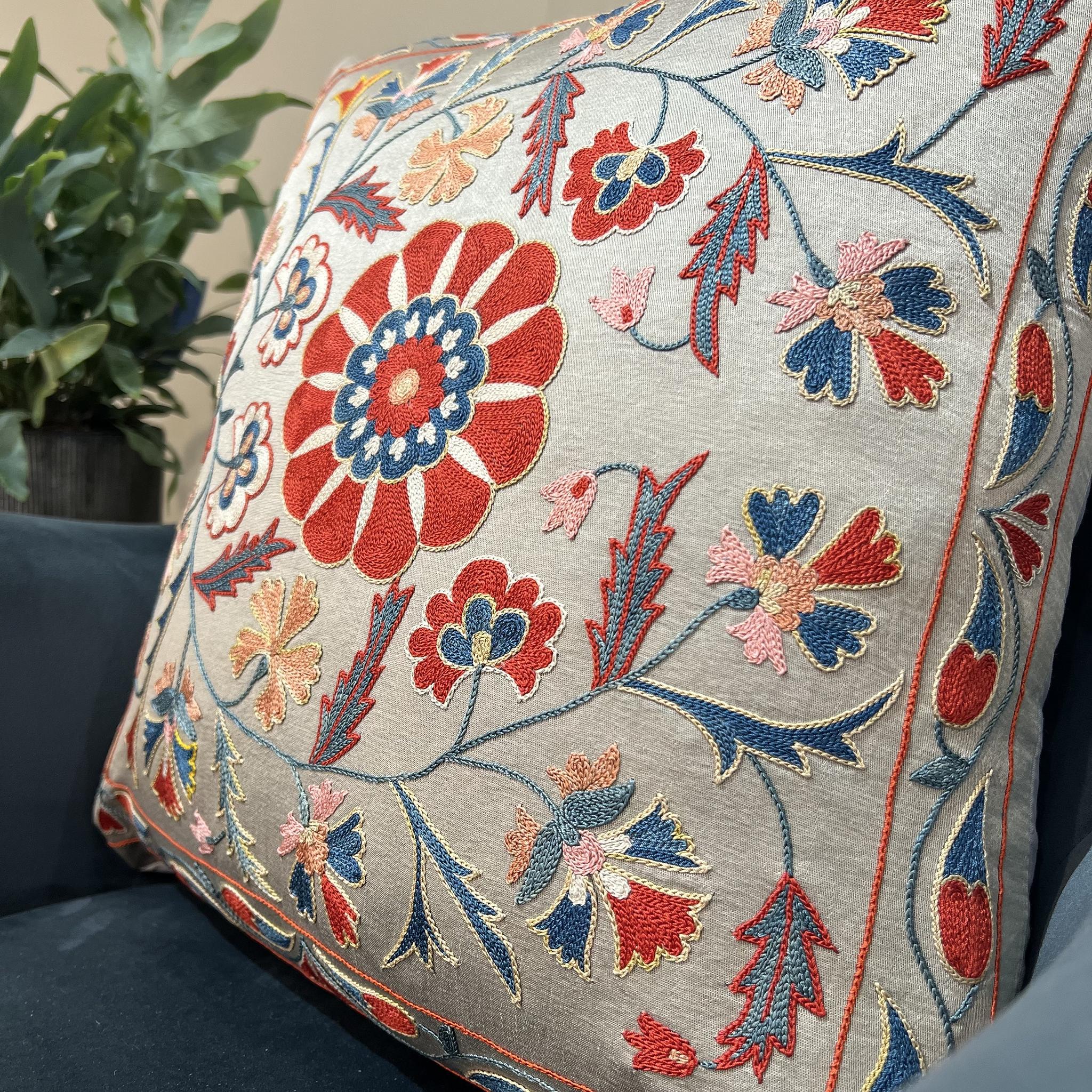 Fine Suzani Silk Cushion