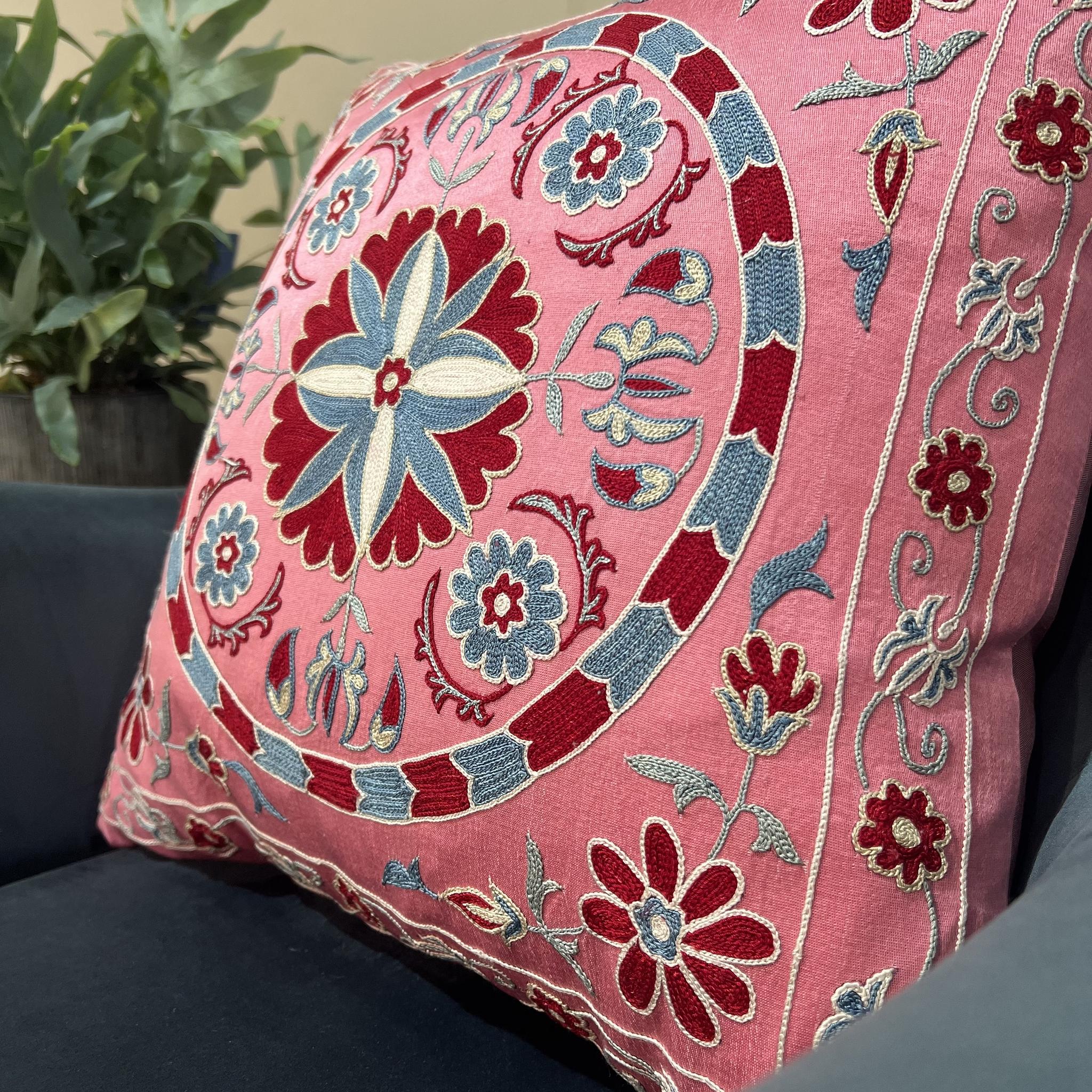 Fine Suzani Silk Cushion