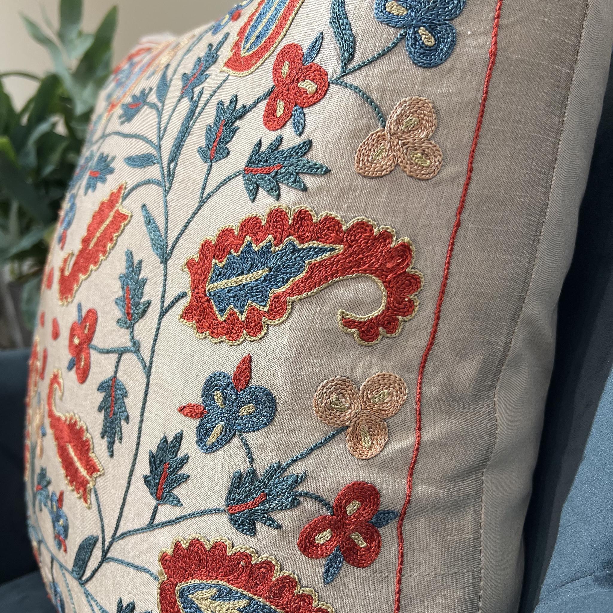 Fine Suzani Silk Cushion