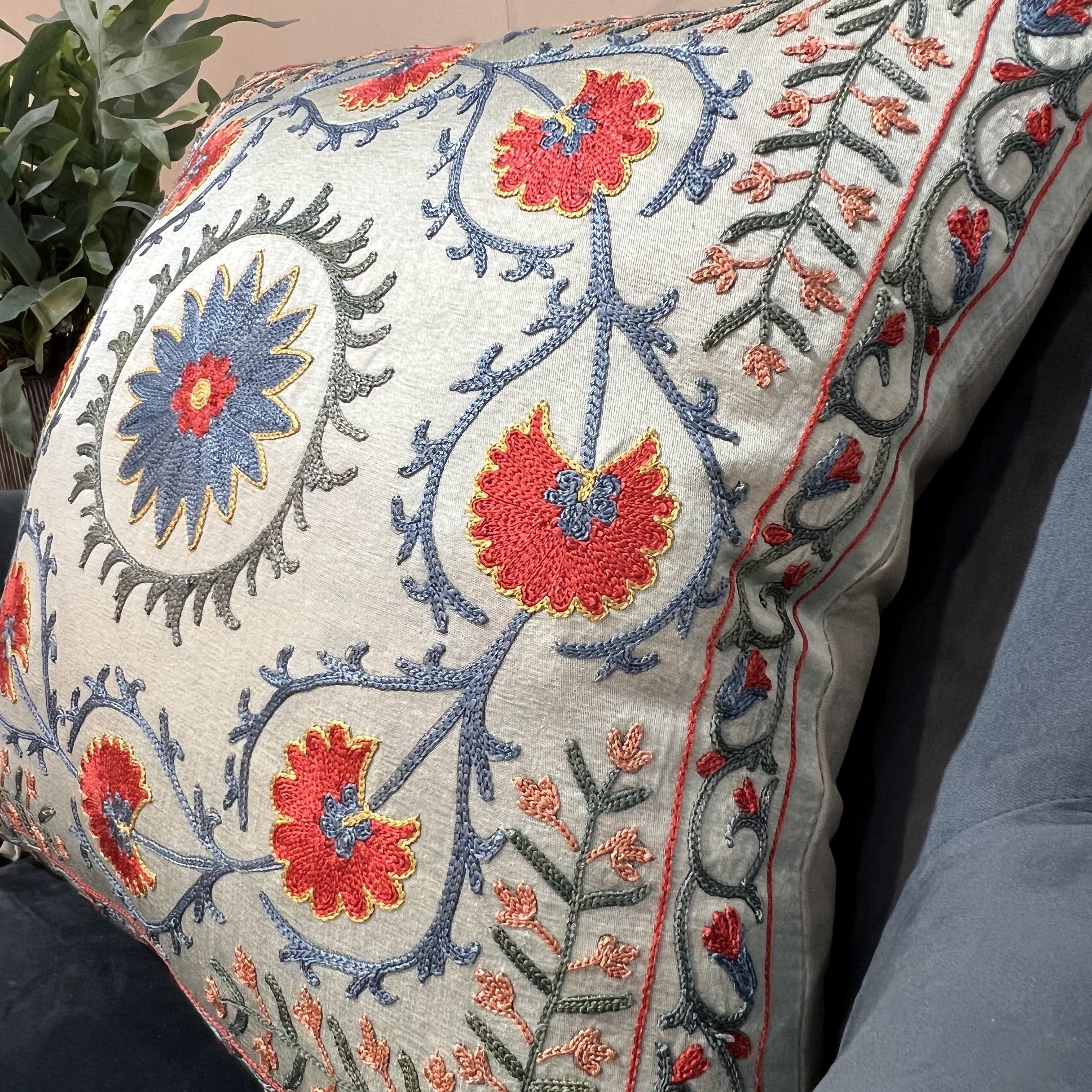 Fine Suzani Silk Cushion