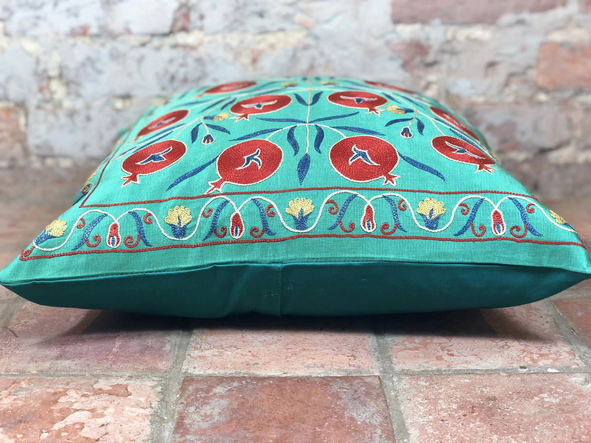 Fine Suzani Silk Cushion - Rugs of Petworth