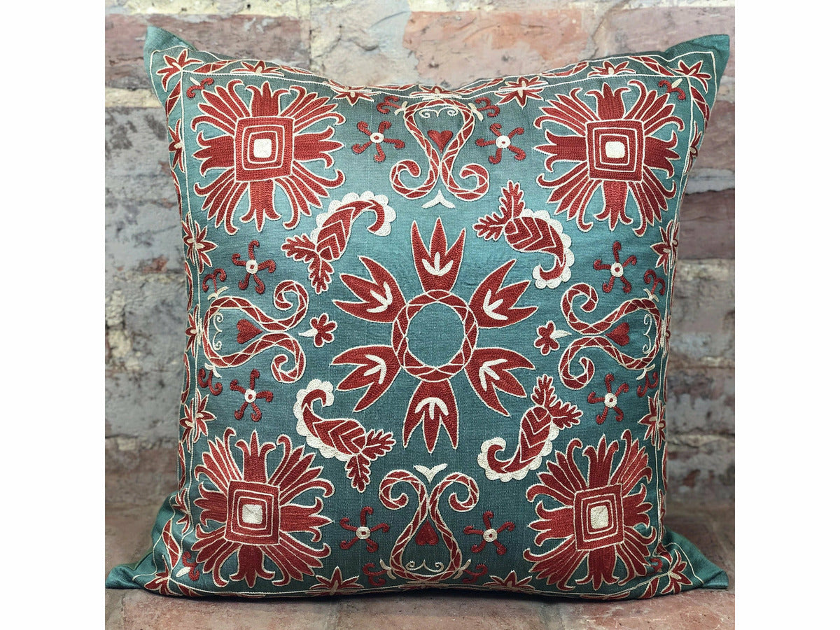 Fine Suzani Silk Cushion - Rugs of Petworth