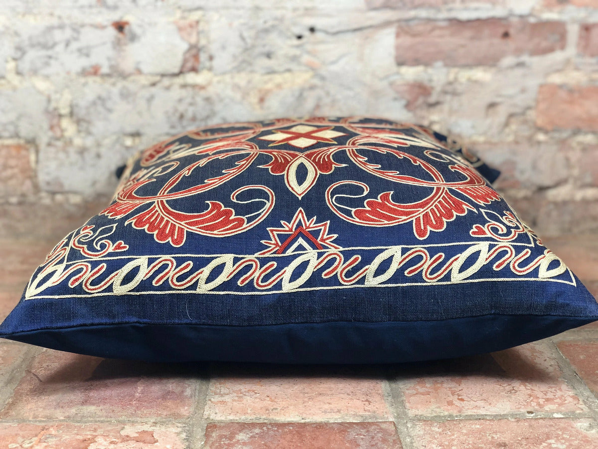Fine Suzani Silk Cushion - Rugs of Petworth